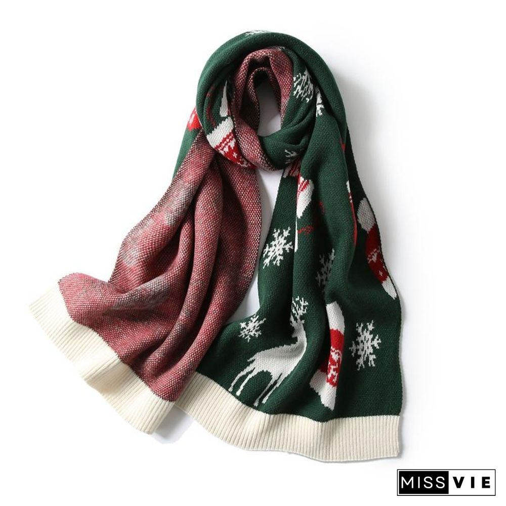 Elk Deer Horn Jacquard Scarf
