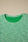 Women's Clearly Aqua Twilled Print Lace Trim Ruffled Short Sleeve Blouse T-shirt Top