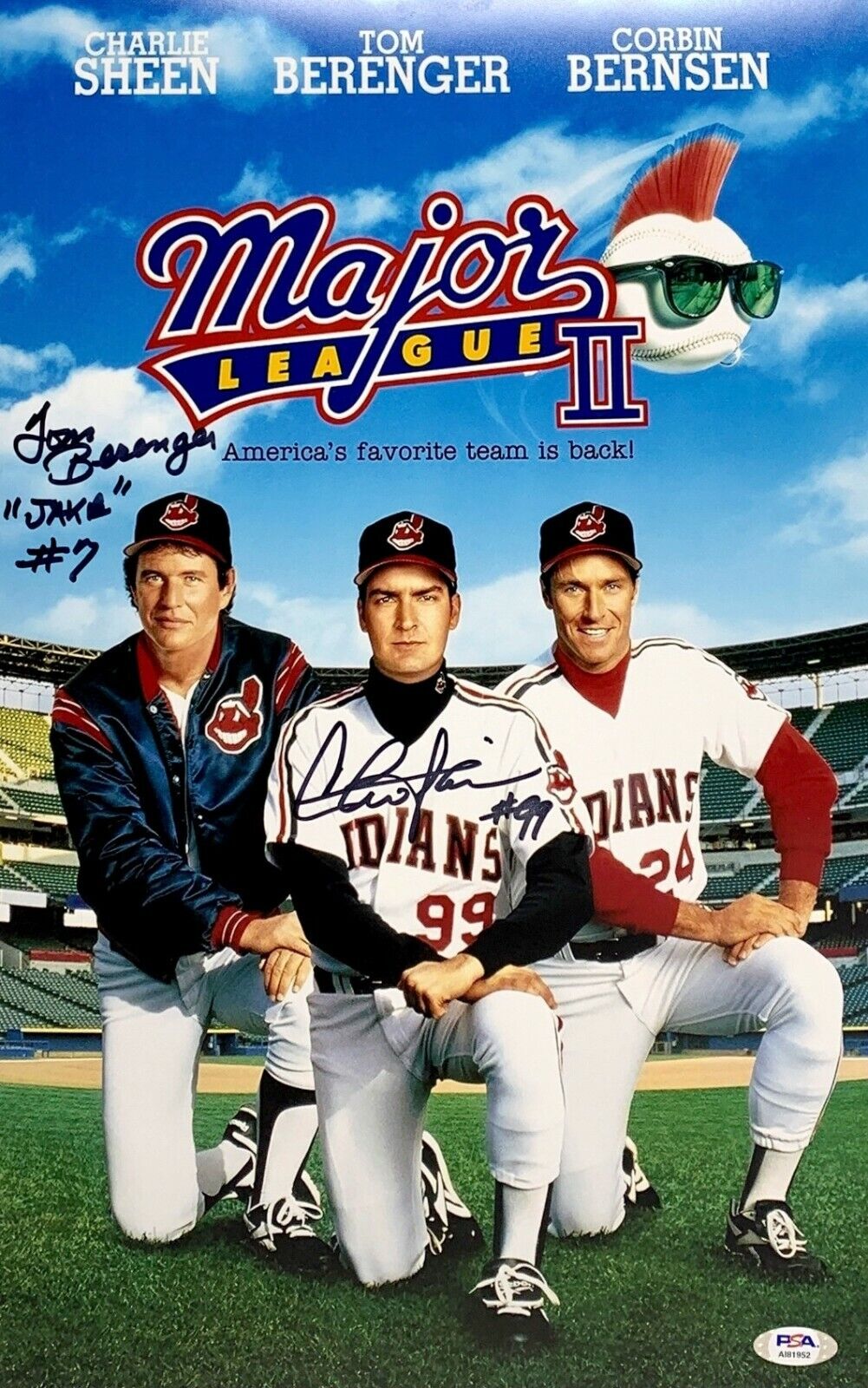 Charlie Sheen & Tom Berenger Signed Major League II