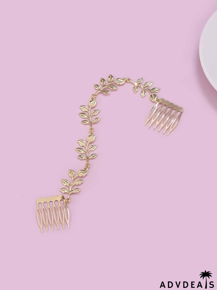 Leaf Decor Hairpin Comb