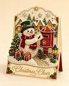 6pcs DIY Christmas Snowman Pearl Art Diamond Painting 3D Greeting Card