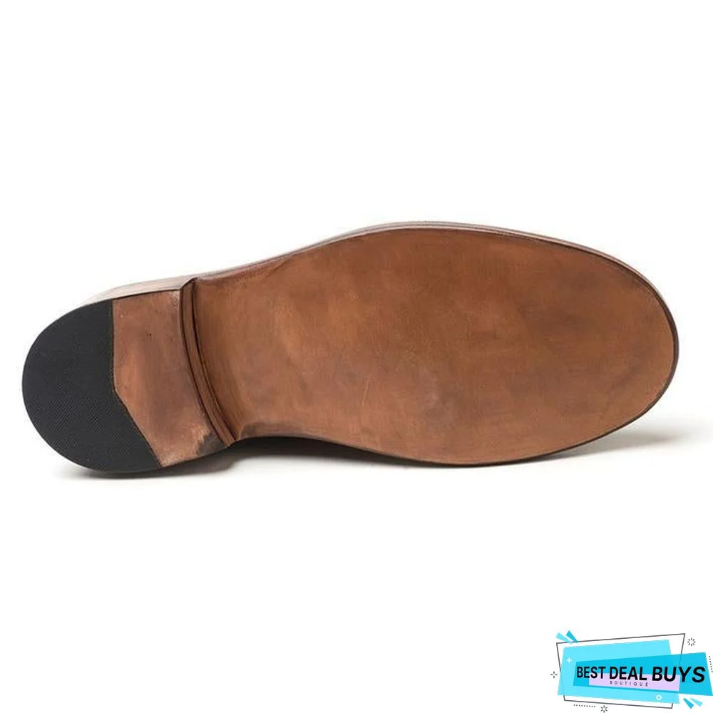 Classic Leather Shoes Gradient Color Oxford Shoes