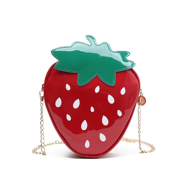 Lively Strawberry PU Leather Crossbody Bag
