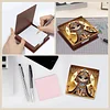 Wooden DIY Egyptian Cat Diamond Painting Kit Note Box with 160 Papers for Office