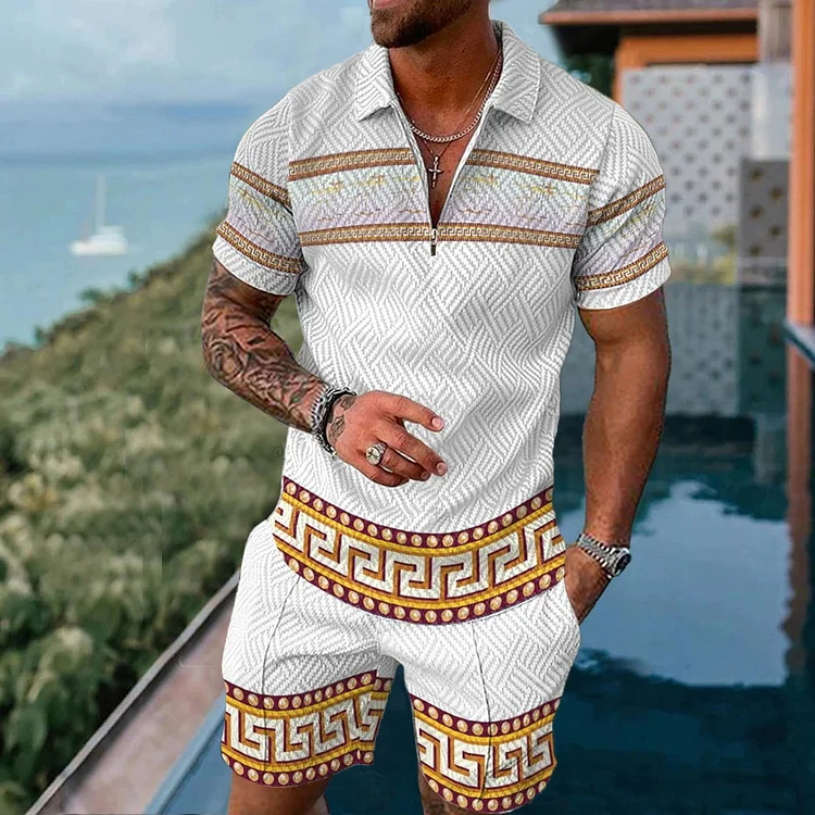 Men's fashion polo casual suit
