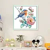 Flowers And Birds-18CT Counted Cross Stitch 20*20cm/7.87*7.87in