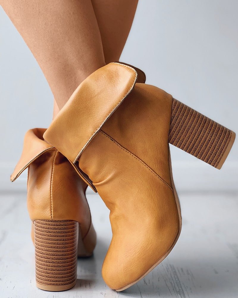Pointed Toe Chunky Ankle Boots shopify LILYELF