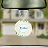 Personalized Air Fresheners | Set of 2 | Custom Car Accessories | Blue & Gold Floral (Round)
