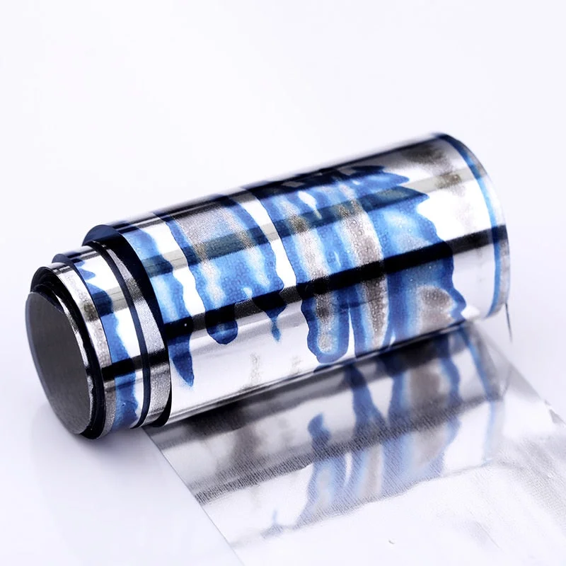 10Pcs/Set Colorful Nail Foil Stickers Mirror iridescent Effect Stickers Nail Art Transfer Foils Manicures Slider Decorations