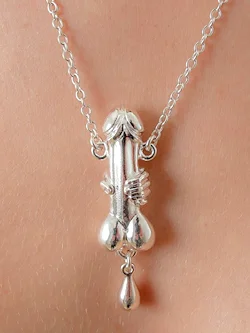 Pornhint Silver Penis Pendant Necklace Jewelry New