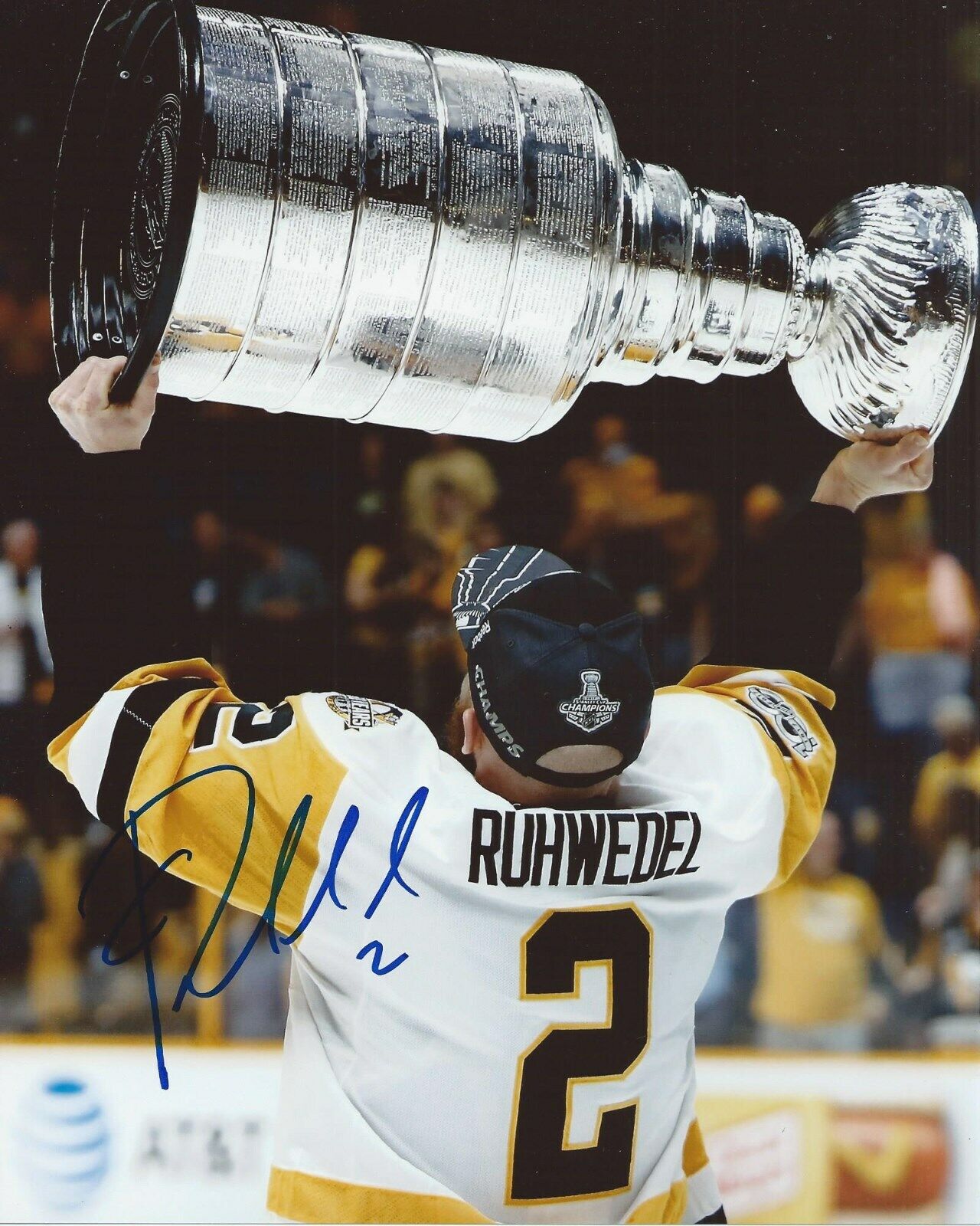 Chad Ruhwedel Signed 8x10 Photo Poster painting Stanley Cup Pittsburgh Penguins Autographed COA