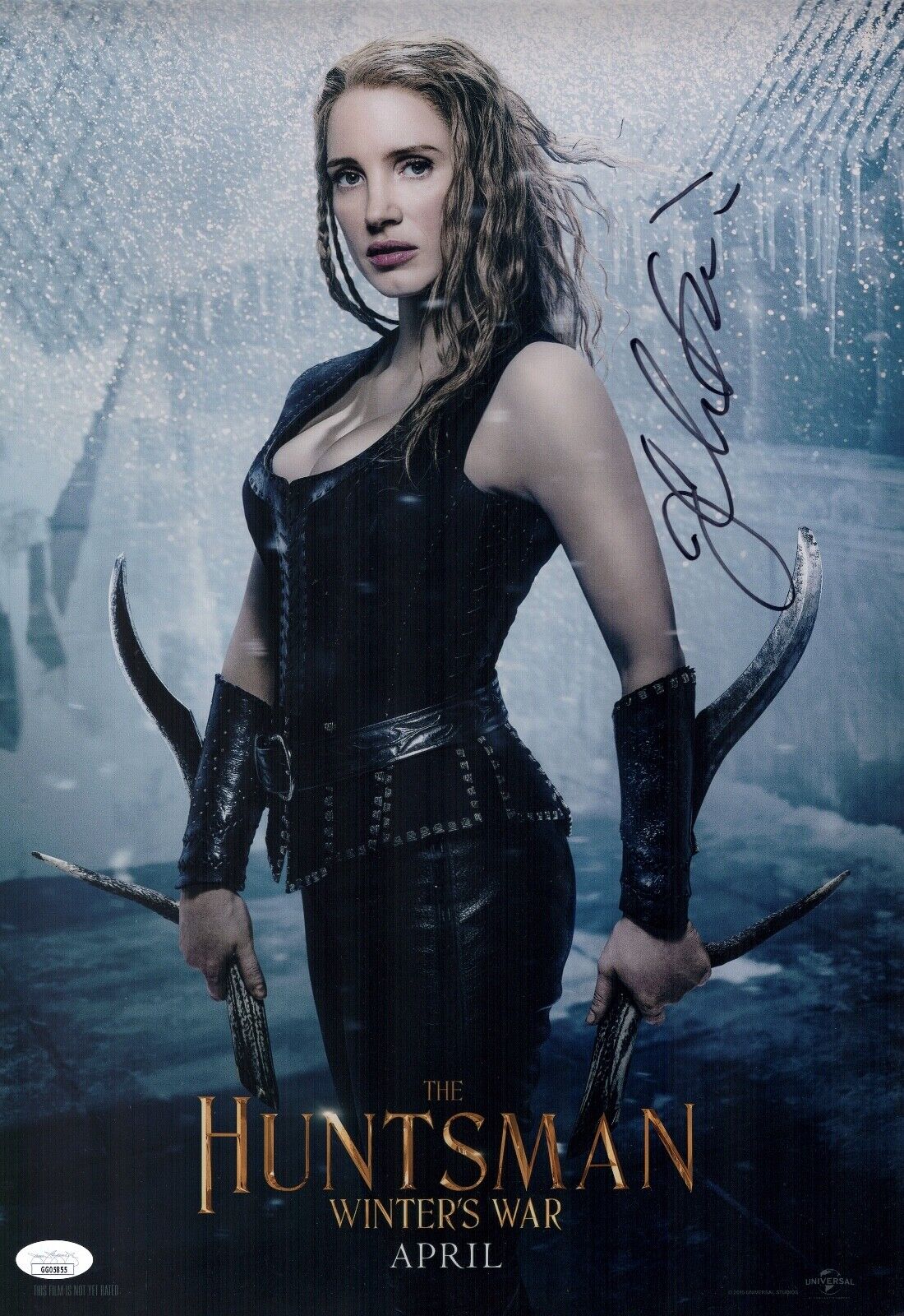 JESSICA CHASTAIN Signed 12x18 Photo Poster painting Autograph The HUNTSMAN Winter's War JSA COA