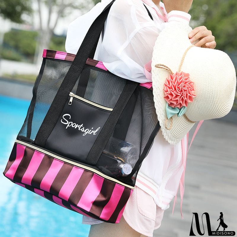 MidiSono - Wet & Dry Separation Waterproof Extra-Large Beach Tote Bag