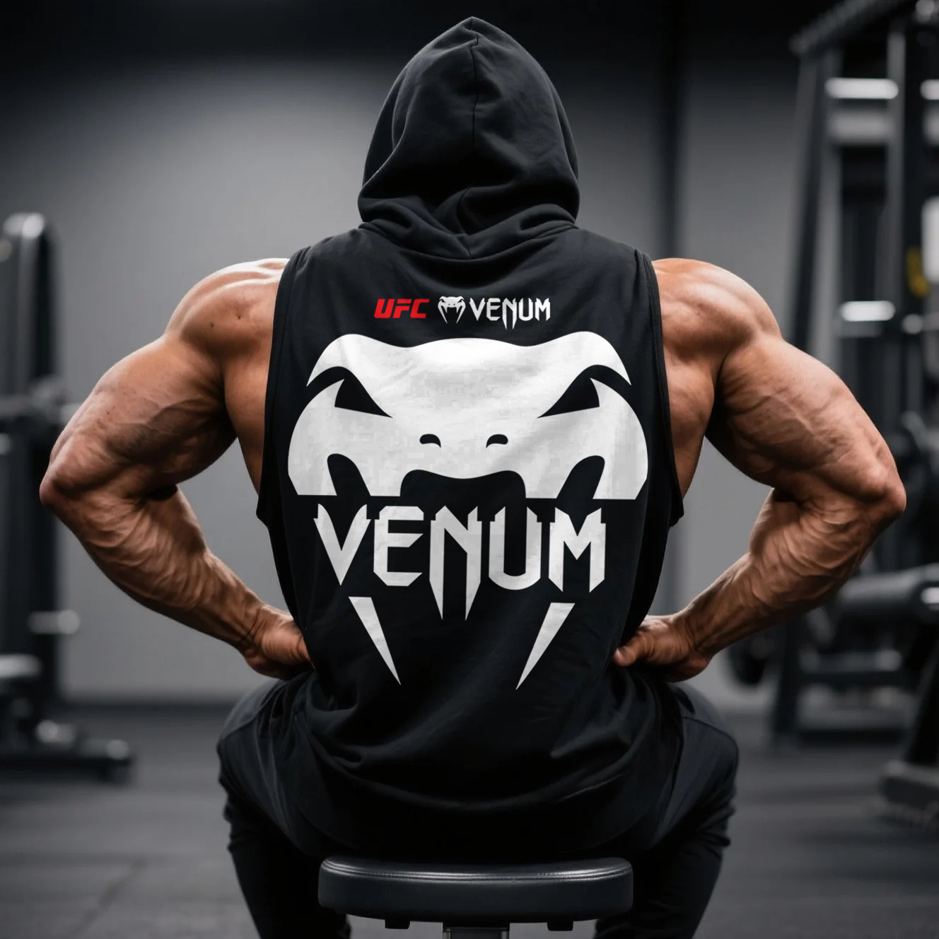 Large Loose Fit Comfortable Breathable Hooded Sleeveless Top Fitness Sports Ultimate Fighting Hooded T-shirt / TECHWEAR CLUB / Techwear