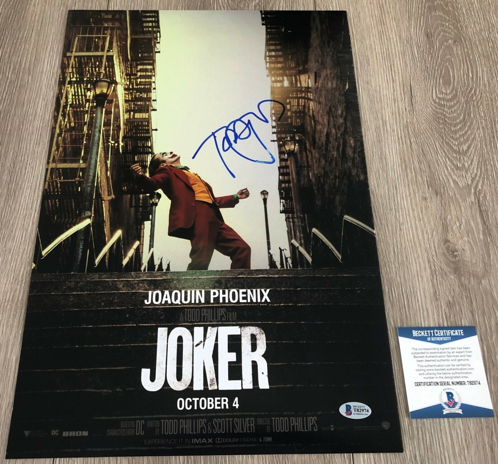 TODD PHILLIPS SIGNED AUTOGRAPH JOKER 12x18 Photo Poster painting w/EXACT PROOF & BAS BECKETT COA