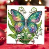 (US Local)6Pcs Owl Butterfly Diamond Painting Greeting Card for Holiday Party Favors