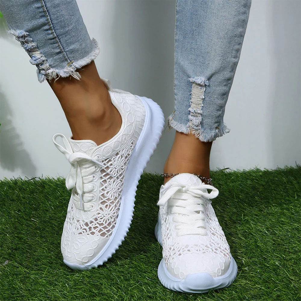 Smiledeer New Ladies Hollow Pattern Mesh Casual Sports Shoes