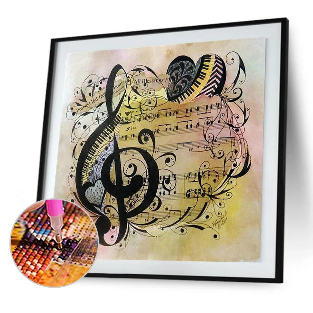 Diamond Painting - Full Round Drill - Musical Note(30*30cm)
