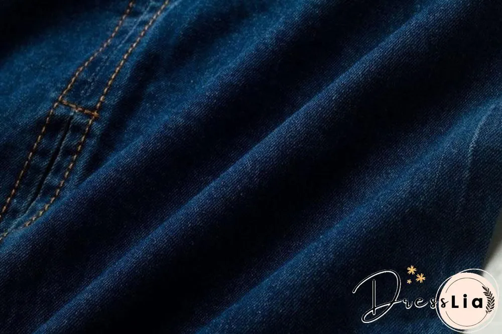 Women Denim Dress Winter Office Slim Big Size Jeans Mid-Cuff Dress Cowboy Dress With Belt For Women Jeans Dress Plus Size