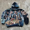 Fashionable Team Print Long Sleeve Tapestry Hoodies