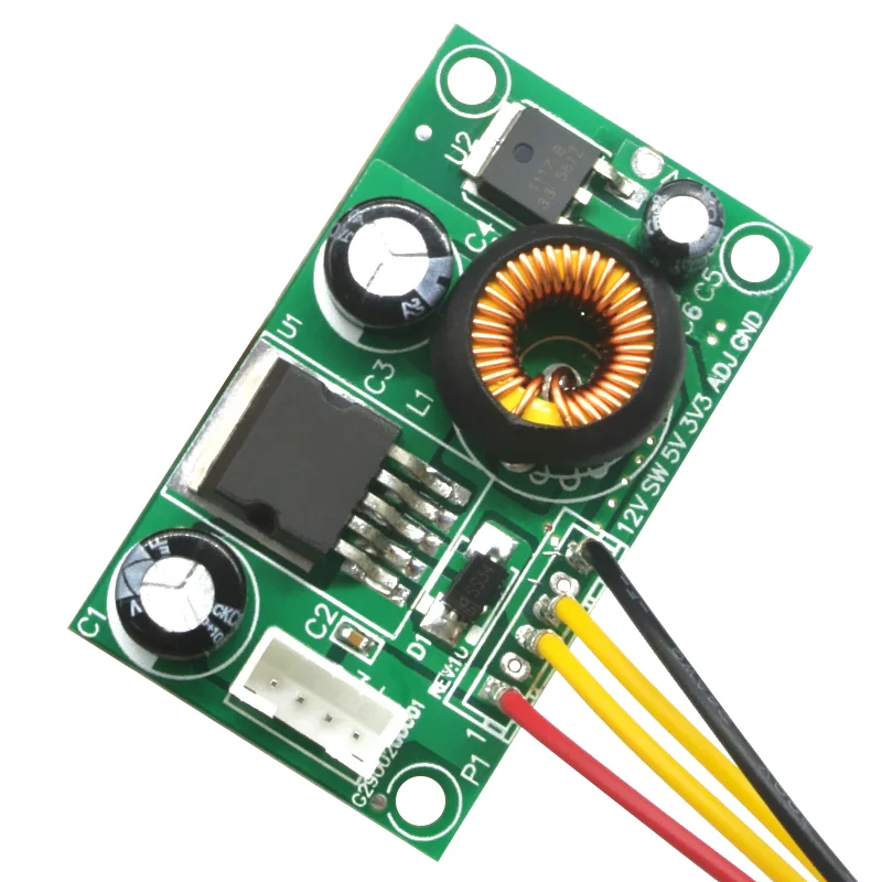 12V to 5V to 3.3V LCD Power Supply module with Wire DC-DC Step-Down converter board