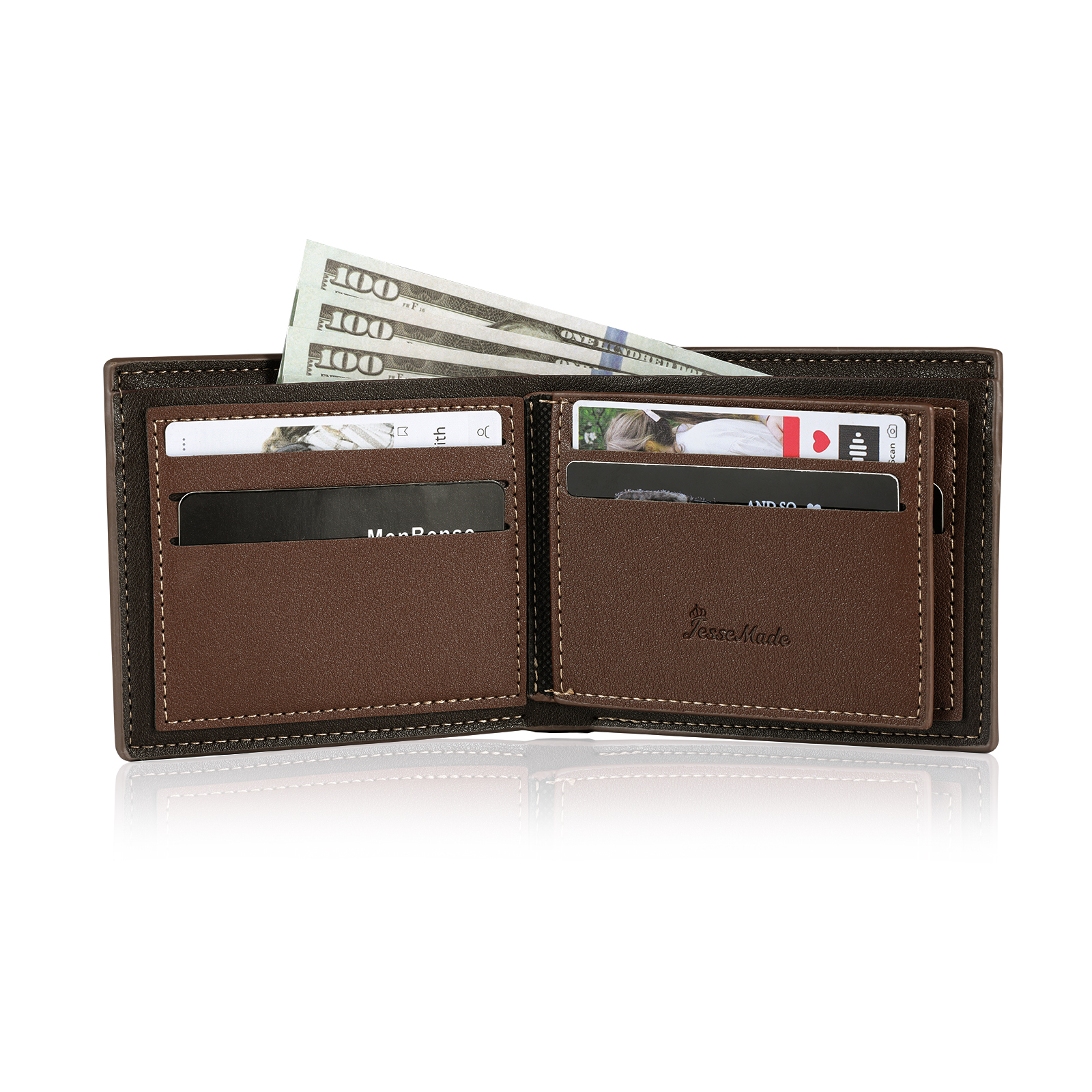 Portefeuille Classique 1 Prénom et Lettre Personnalisés avec Photo Porte-Monnaie Carte