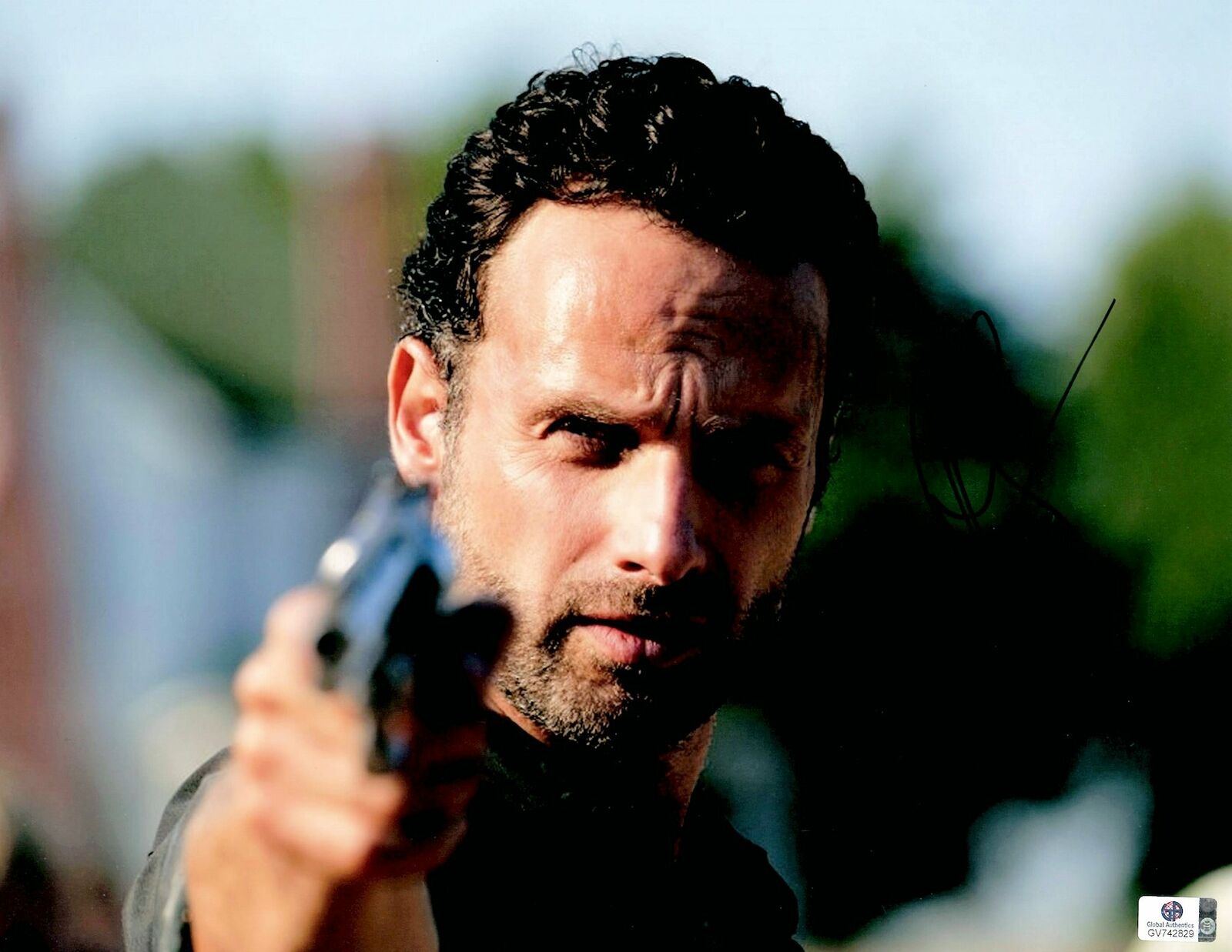 Andrew Lincoln Signed Autographed 11X14 Photo Poster painting Walking Dead Rick Gun GV742829