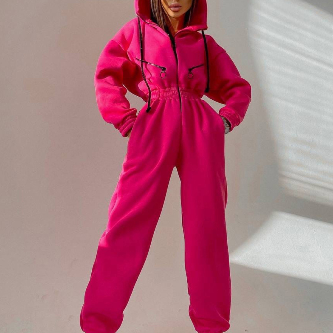Women's Athletic Hooded Jumpsuit