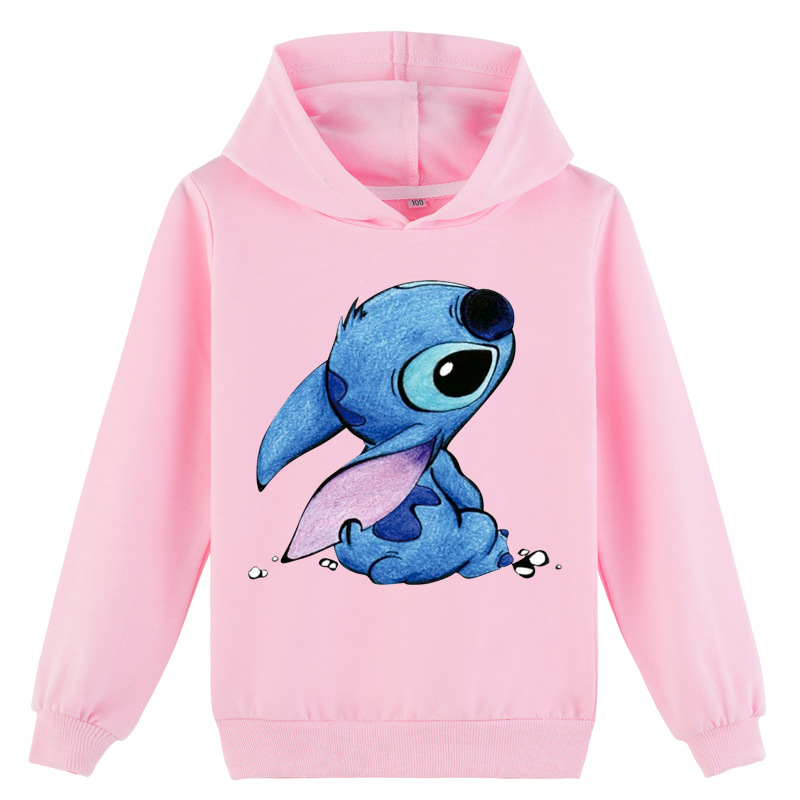 Mayoulove Stitch Long Sleeve Hoodie - Cute and Comfortable Kids Clothing for Fans of the Lovable Alien Stitch - Perfect for Boys and Girls Aged 4-12-Mayoulove