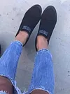 Women Faux Suede Wedge heel Sneakers Slip on Breathable Shoes