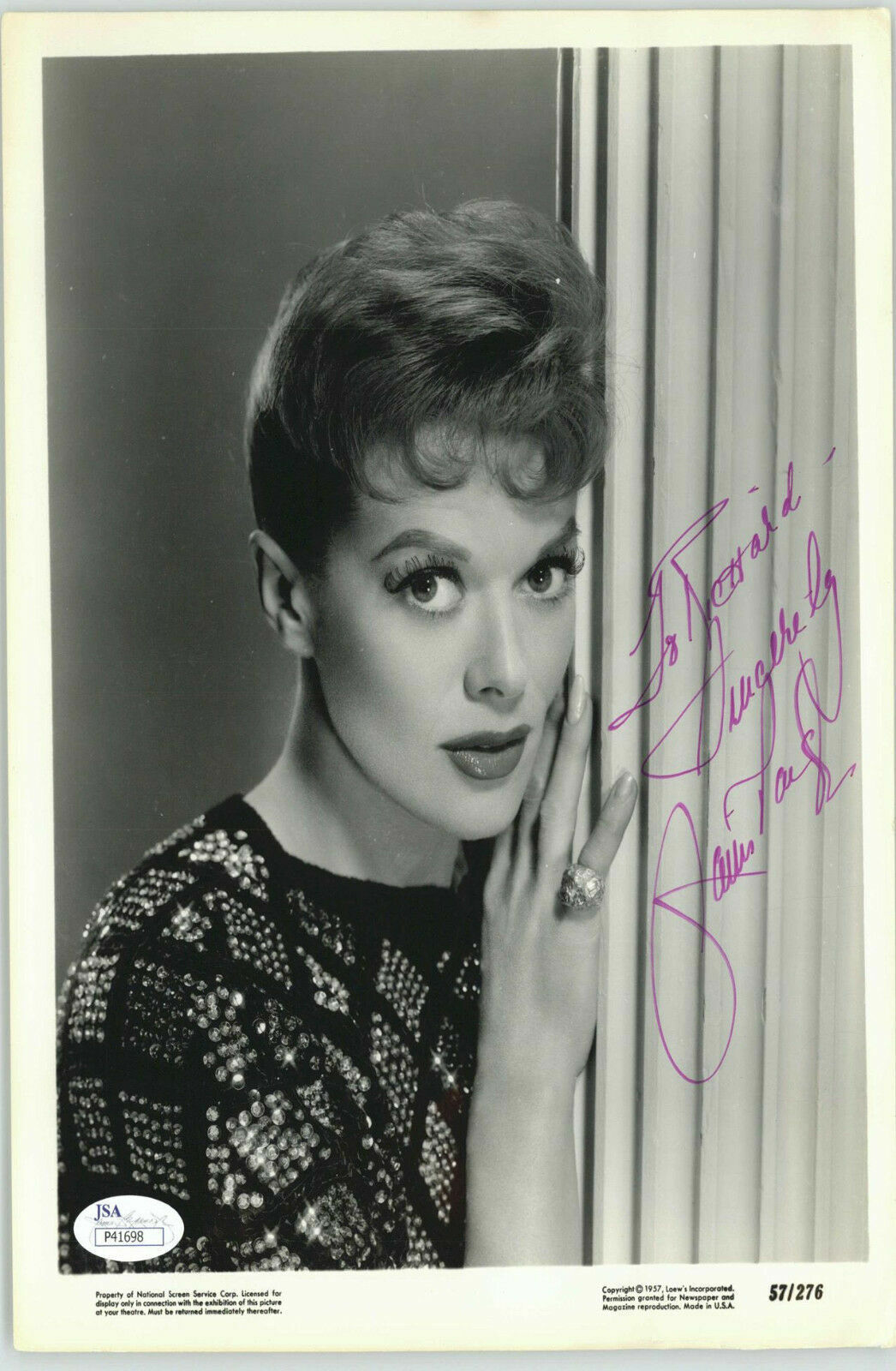 JANIS PAIGE, ACTRESS AUTOGRAPHED SIGNED 8X10 JSA AUTHENTICATED COA #P41698