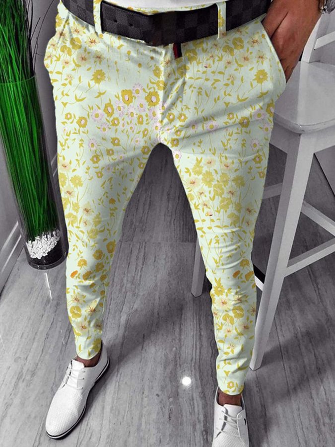 Men's Casual Flower Pants