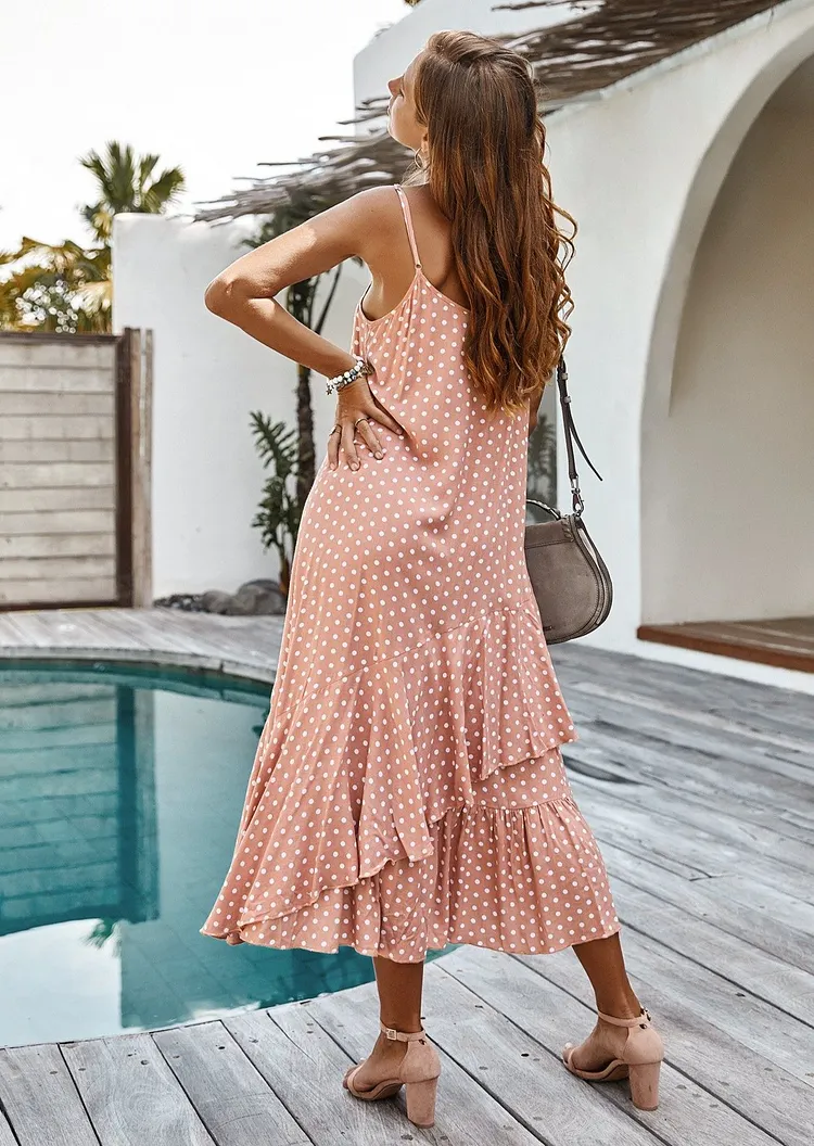 strapless open back dress Pink Lemonade Print Polly Dress – Lilac and Mila main image 1
