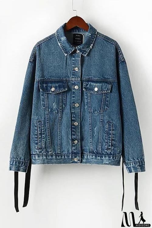 MidiSono - Lace Up Denim Jackets