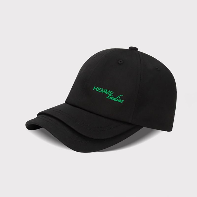 Double Brim Embroidered Sunscreen Sunshade Baseball Cap