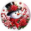 Red Candy Snowman Full 18CT 2 Strands DIY Stamped Cross Stitch Kits for Beginners Adults Home Wall Decor Cross Stitch Art and Crafts Kits 25x25cm
