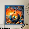 Pumpkin Silhouette Crow-11CT Stamped Cross Stitch 40*40cm/15.75*15.75in tapestrymarket
