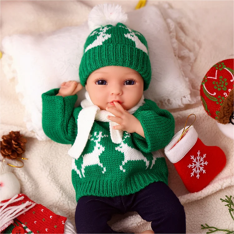 Babeside Christmas Terry 12"/16" Realistic Silicone Baby Little Infant Warming the Winter