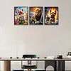 3pcs Diamond Painting -DIY Round Drill Flower Animals