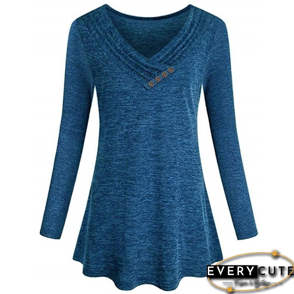 XS-8XL Plus Size Fashion Autumn and Winter Clothes Womens Casual Loose Tops Button