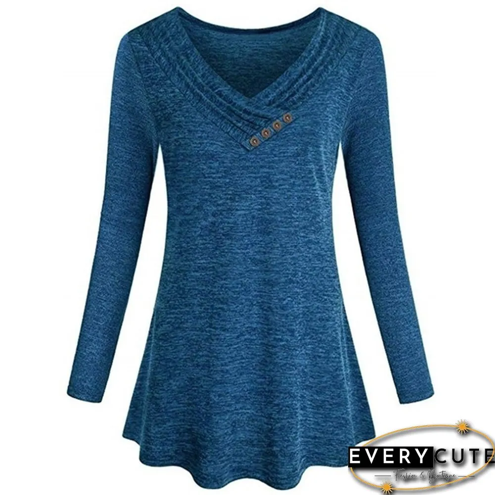 XS-8XL Plus Size Fashion Autumn and Winter Clothes Womens Casual Loose Tops Button