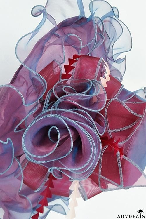 Foldable Organza Ruffles Hat