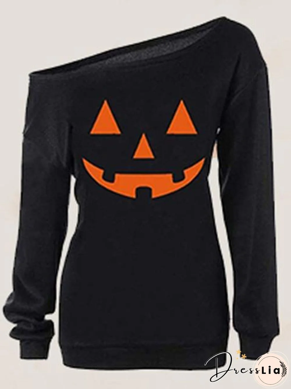 Halloween Off Shoulder Long Sleeve Sweatshirt