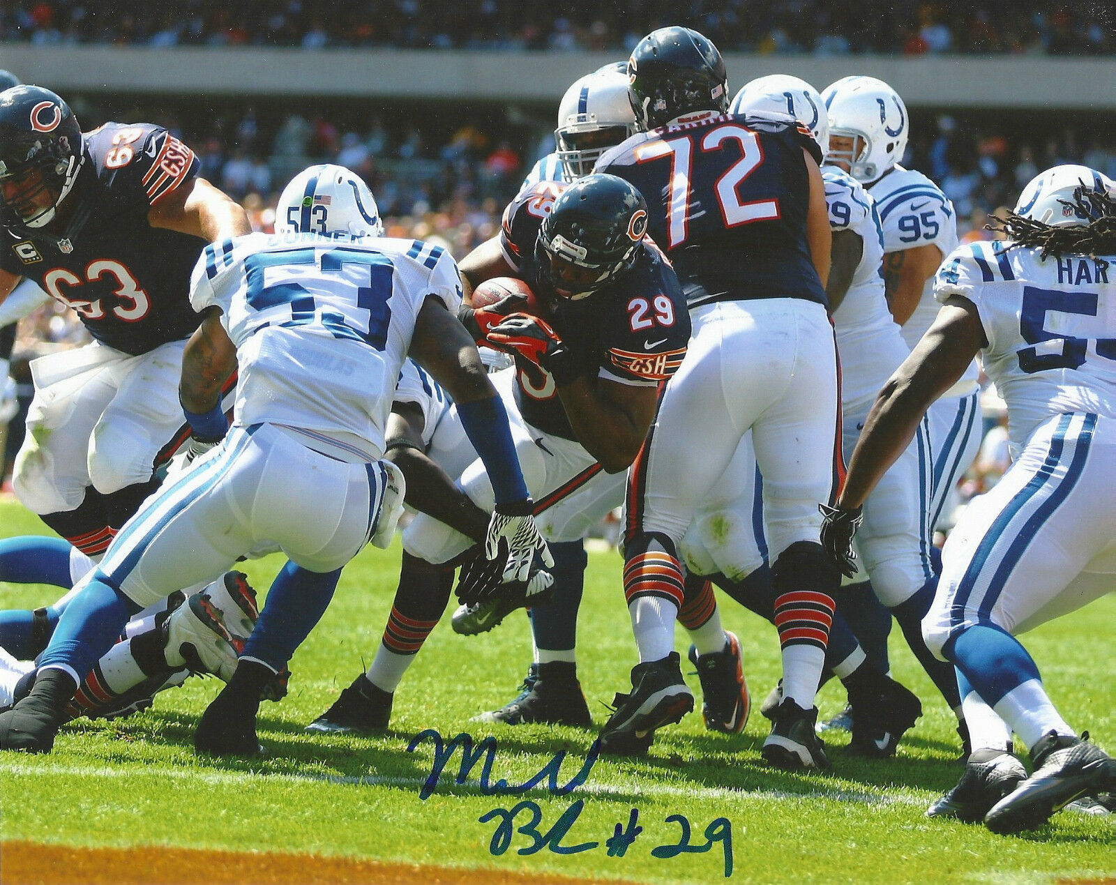 MICHAEL BUSH CHICAGO BEARS SIGNED 8X10 PICTURE 3 *PROOF