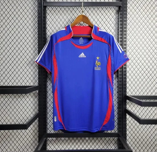 Retro 2006 France Home Football T-Shirt Thai Quality