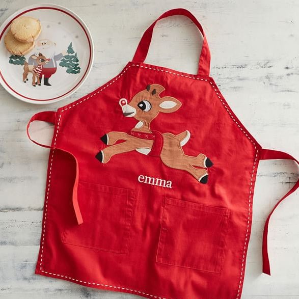 Christmas Custom Embroidered Cartoon Kids Aprons Baby Smock Name Embroidery