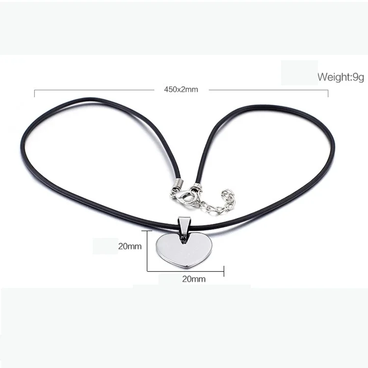 Women's Or Men's Tungsten carbide Necklace Heart Pendant Necklaces Silver  With Mens And Womens
