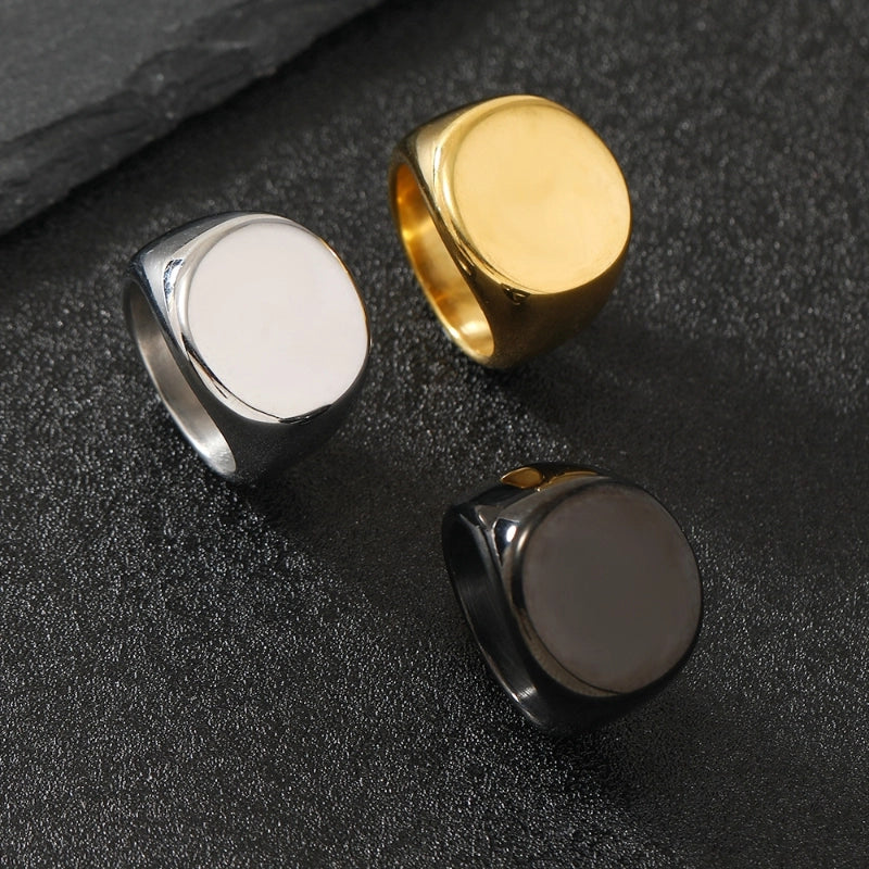 Minimalist Round 304 Stainless Steel Men's Rings