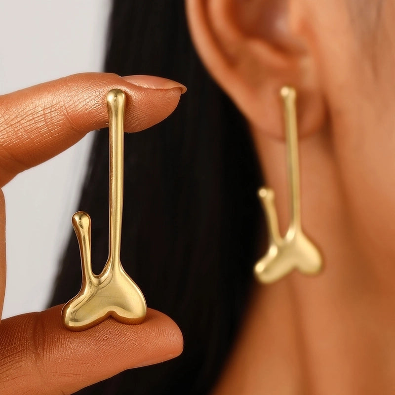 1 Pair Retro Minimalist Commute Geometric 304 Stainless Steel 18K Gold Plated Ear Studs