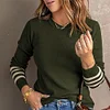 Green Round Neck Long Sleeve Sweater
